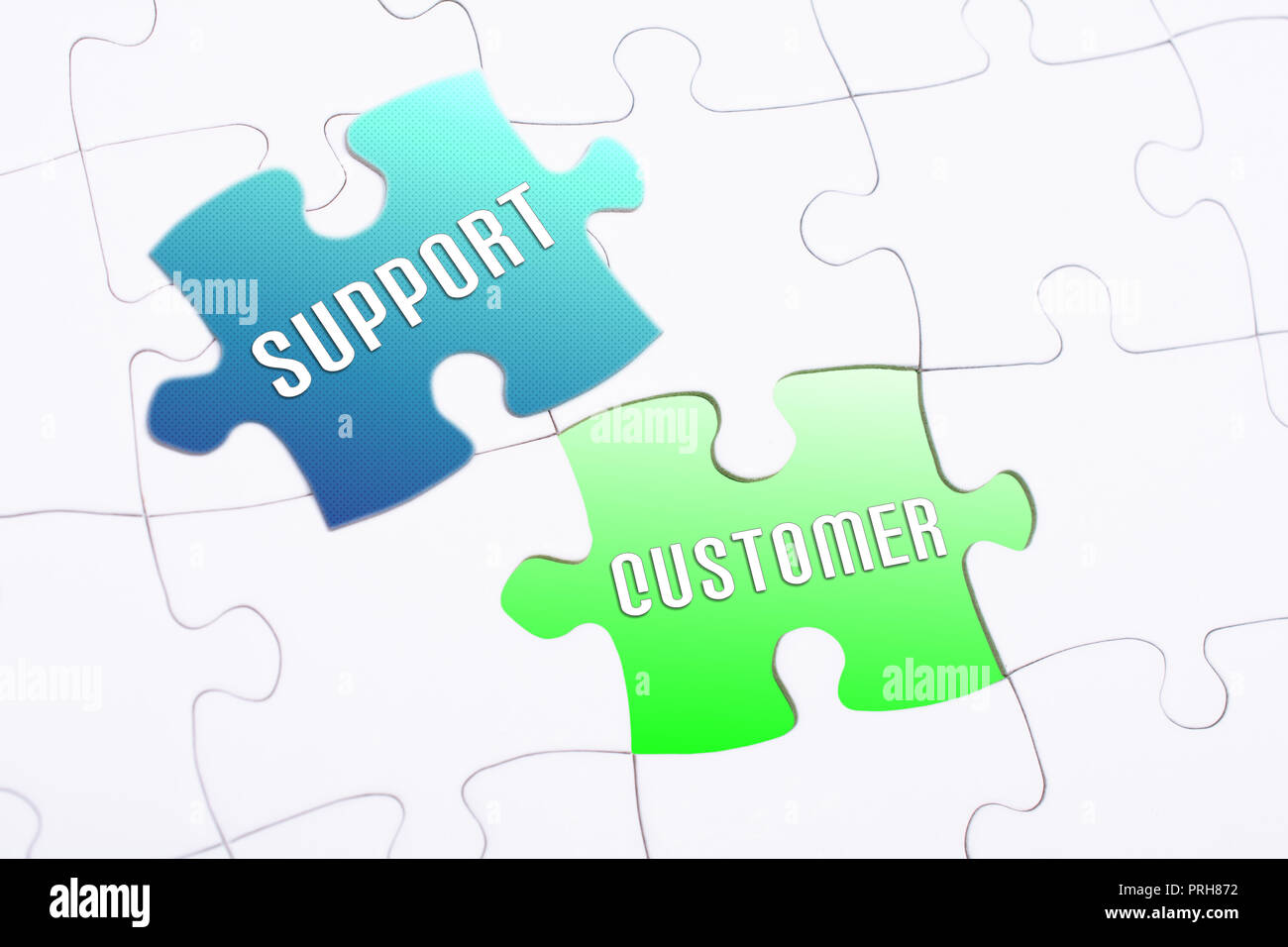 Le parole di supporto e assistenza al cliente in un pezzo mancante Puzzle Foto Stock