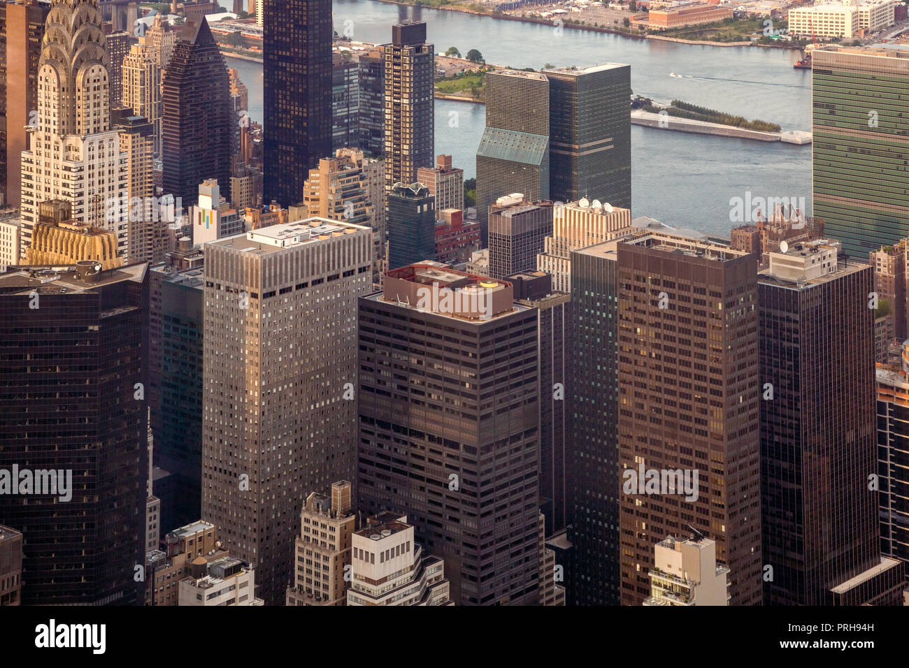 New York City Manhattan street vista aerea Foto Stock