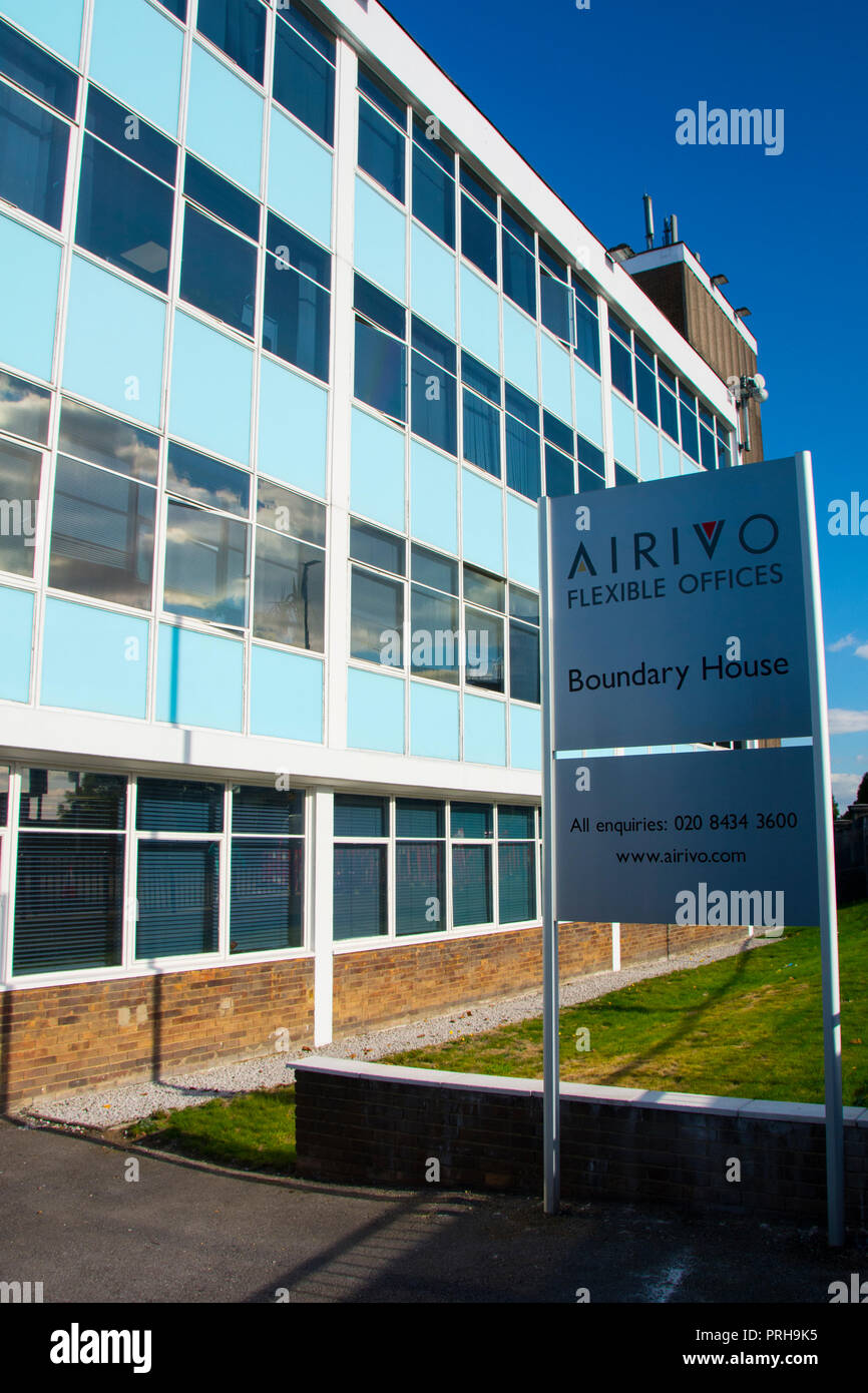 Confine Airivo House Business Center di Boston Manor Road, Hounslow, Middlesex, Regno Unito Foto Stock