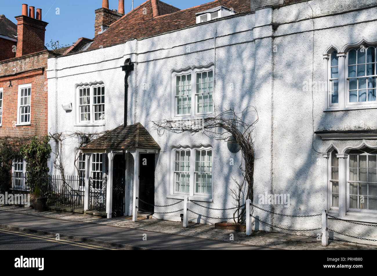 L'autore di Frankenstein Mary Shelley e suo marito Percy Bysshe Shelley ha vissuto in questo cottage tra 1817-1818 sull'Henley Road, Marlow, Buc Foto Stock