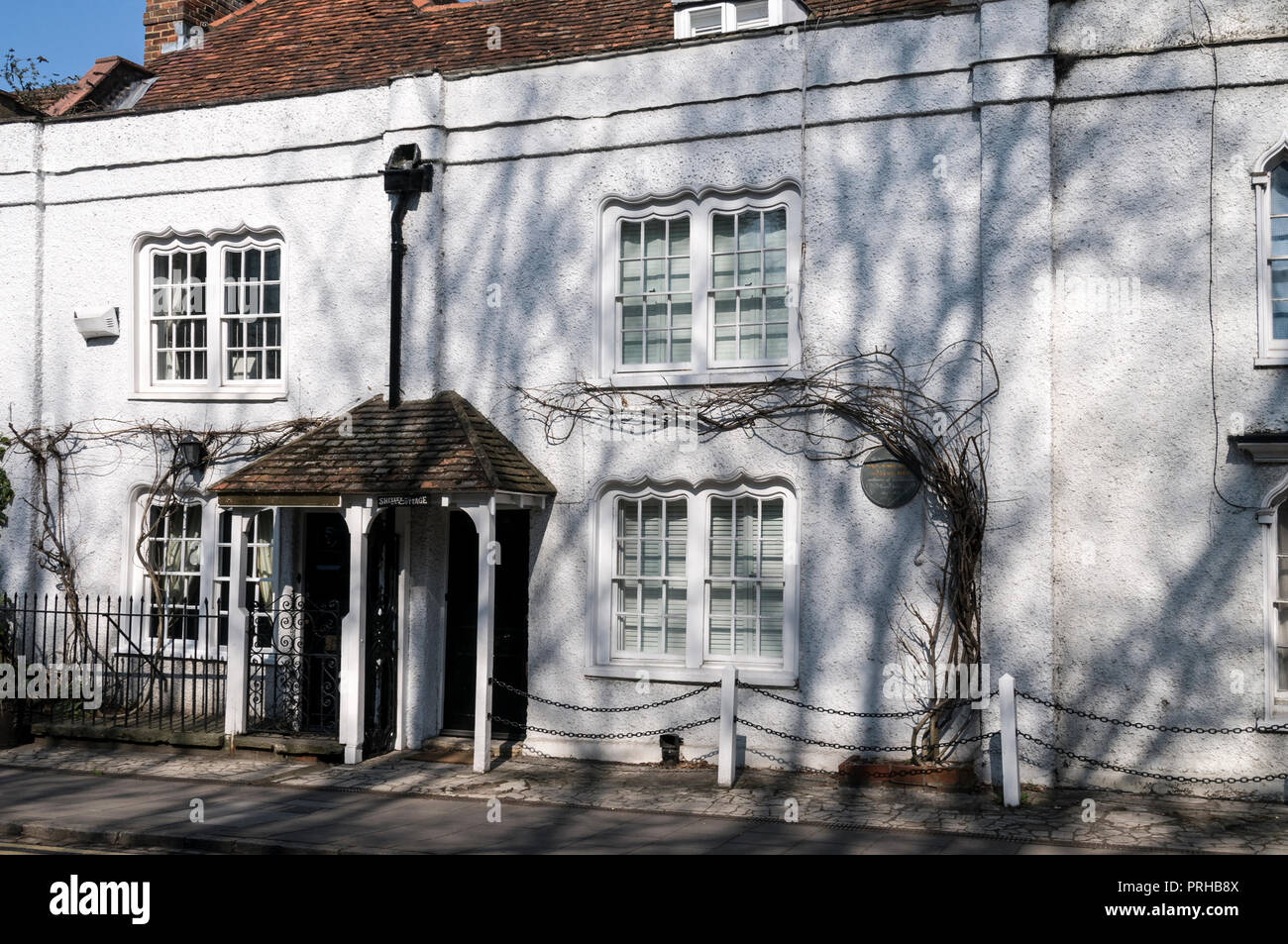 L'autore di Frankenstein Mary Shelley e suo marito Percy Bysshe Shelley ha vissuto in questo cottage tra 1817-1818 sull'Henley Road, Marlow, Buc Foto Stock