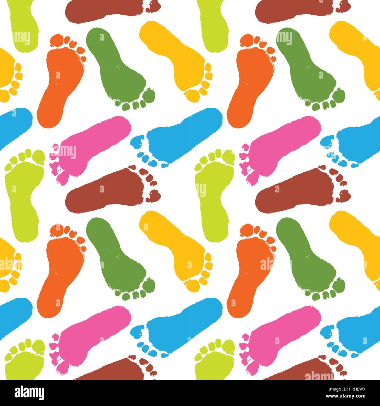 Vernice umana di footprint pattern sfondo colorato Illustrazione Vettoriale