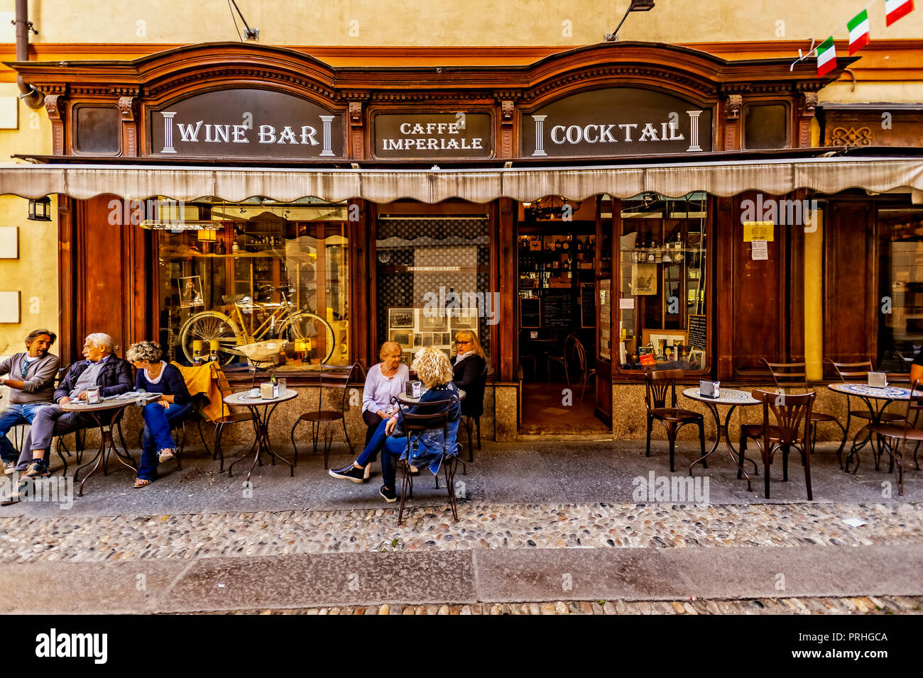 Italia Piemonte Vercelli Via Verdi Caffè Imperiale, Foto Stock