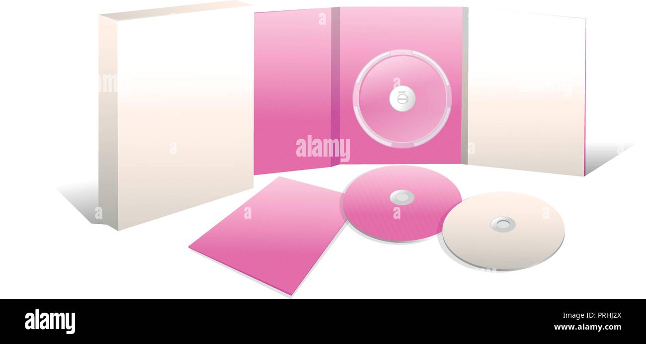 CD e presentazione del libro. 3D illustrazione vettoriale Illustrazione Vettoriale