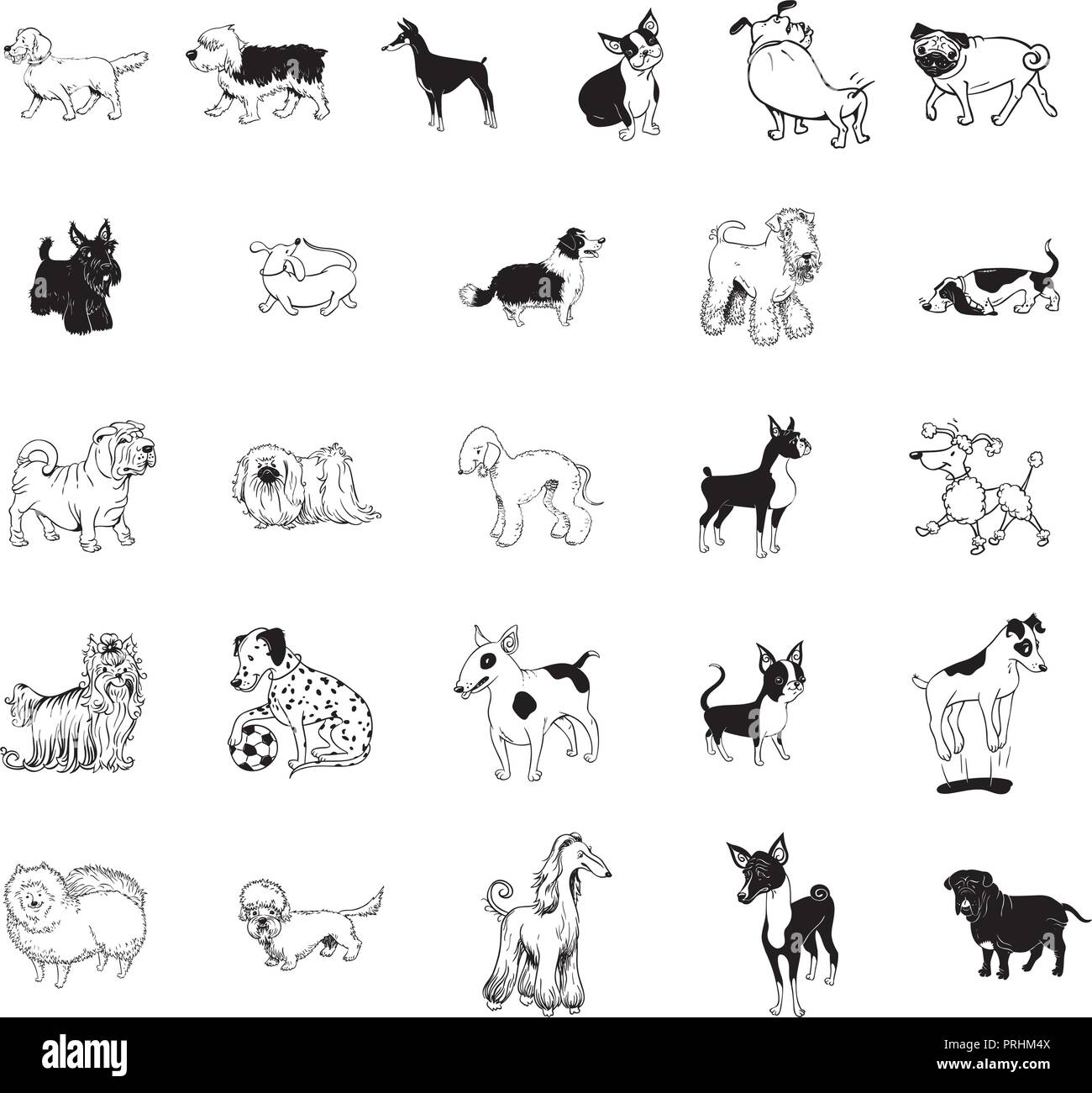 Cane raccolta clipart Illustrazione Vettoriale