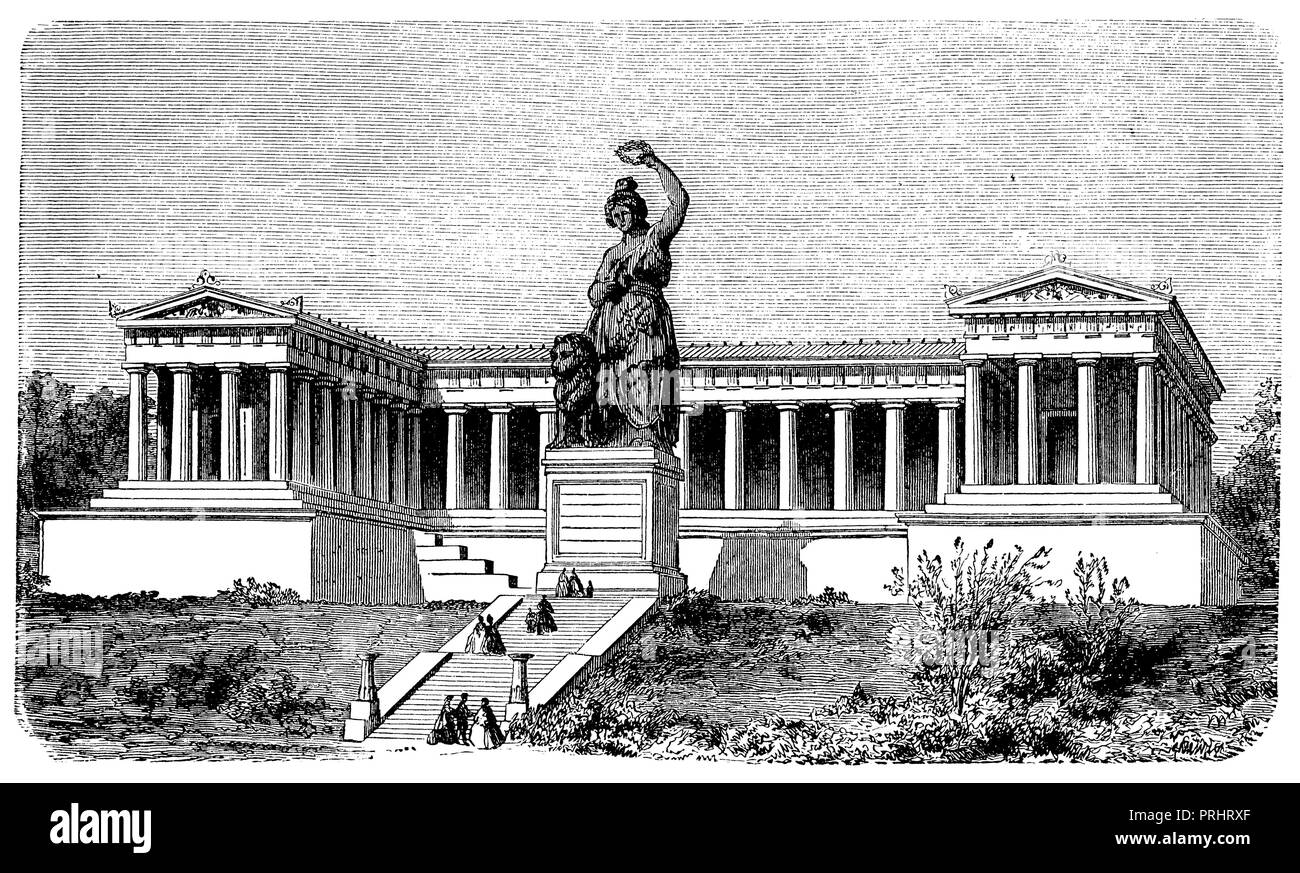 Hall of Fame con la Baviera nei pressi di Monaco di Baviera, Foto Stock