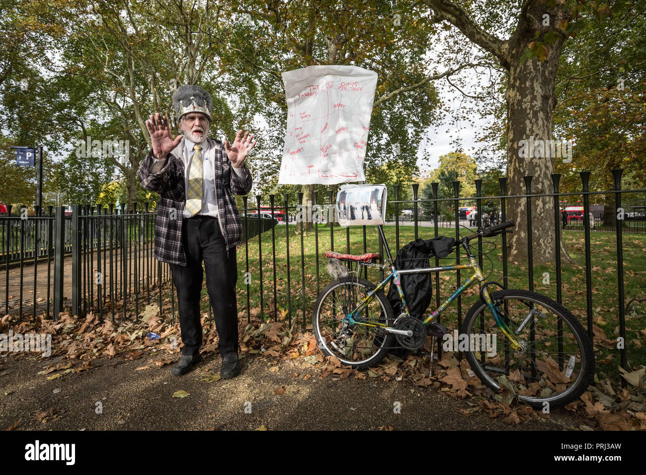 Speakers' Corner, il parlare in pubblico area di Hyde Park di Londra. Foto Stock