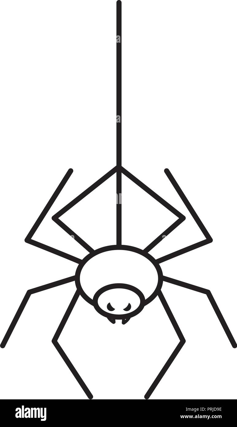 Happy halloween spider icona illustrazione vettoriale design Illustrazione Vettoriale