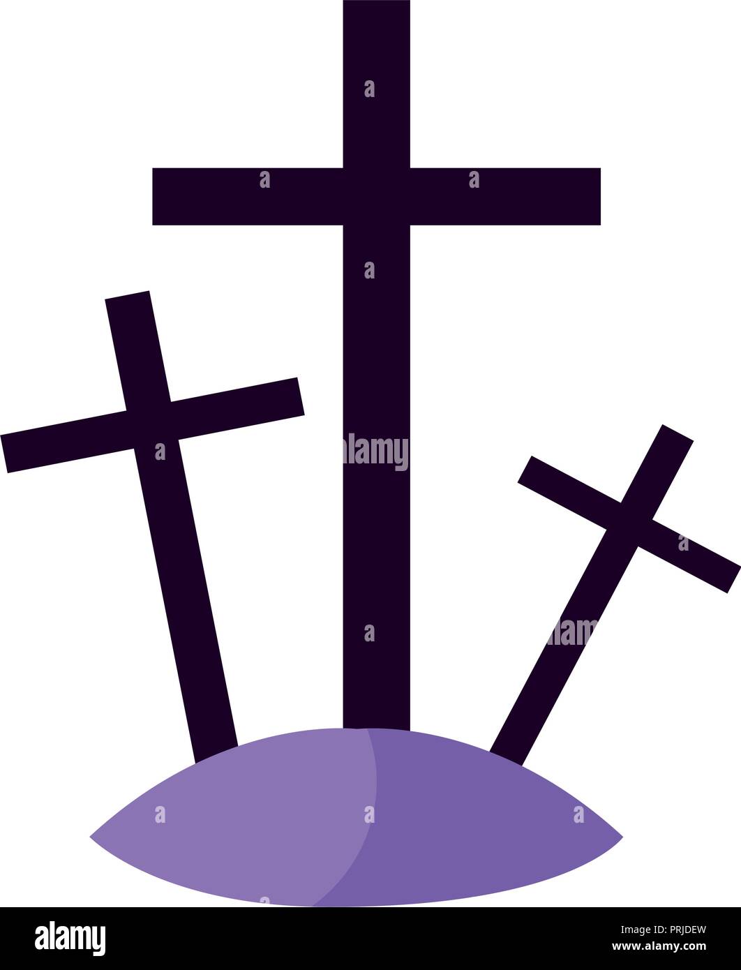 Halloween croci di legno scena del cimitero illustrazione vettoriale design Illustrazione Vettoriale