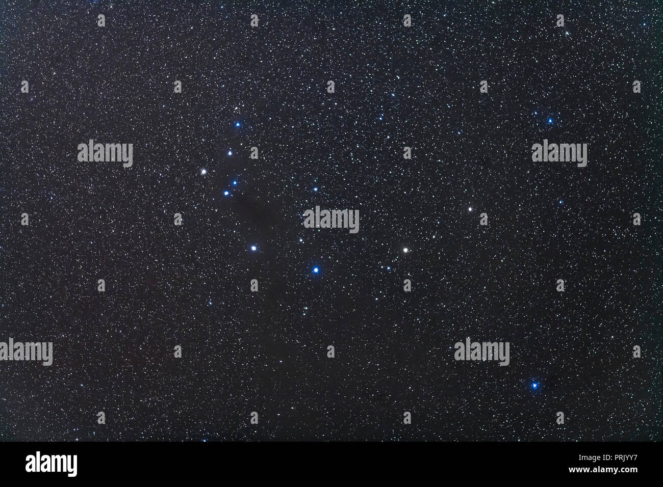 La Costellazione della Corona Australis e The Dark Nebula area conosciuta come il campo di nulla, come in un telescopio di modesta potenza, non vi è nulla in Foto Stock