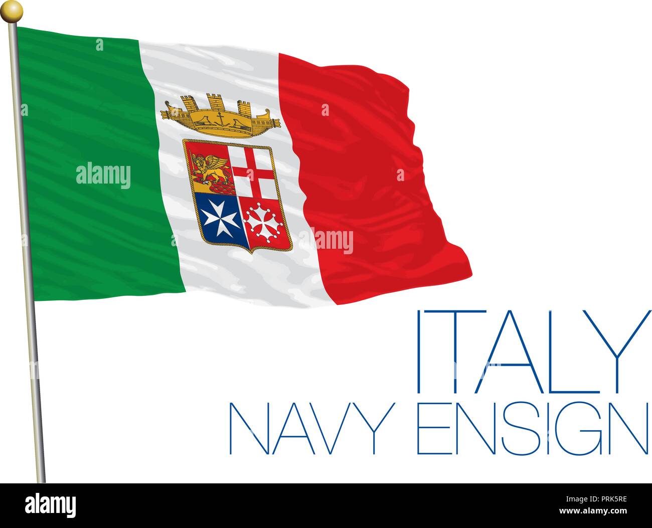 Italia navy bandiera ufficiale, illustrazione vettoriale Illustrazione Vettoriale