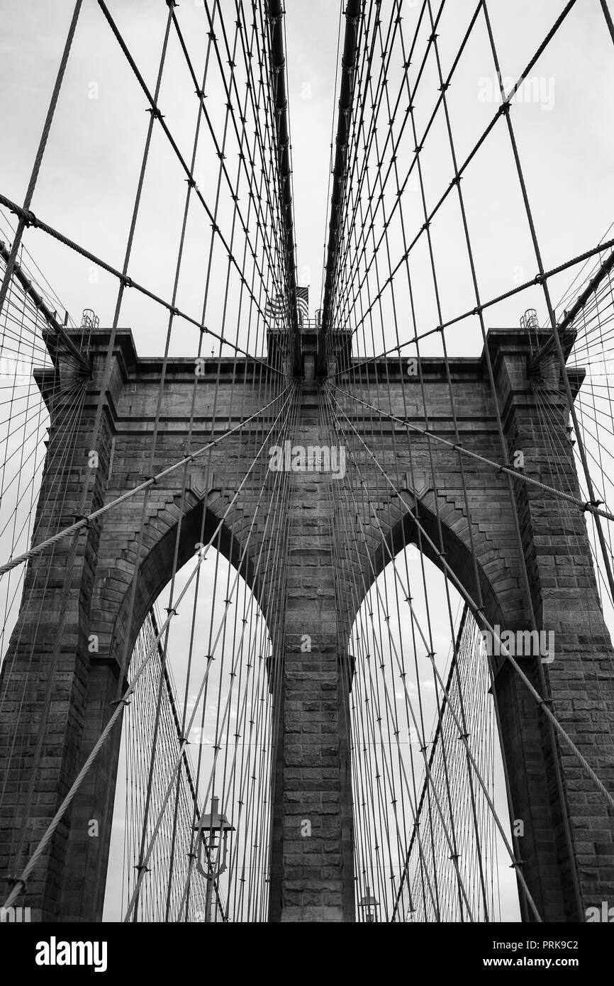 New York Ponte di Brooklyn prospettiva Foto Stock