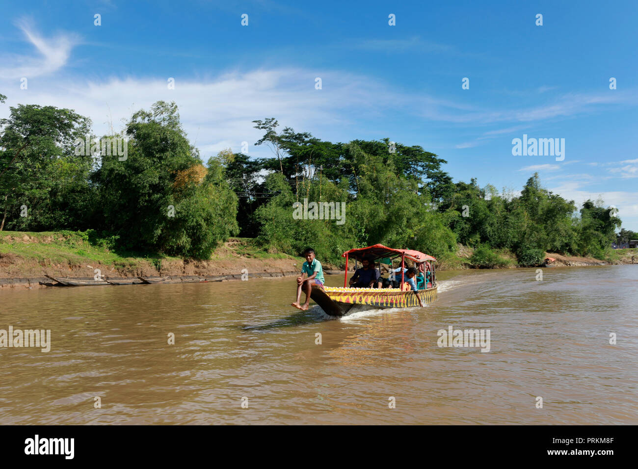 Sylhet, Bangladesh - 22 Settembre 2018: Piyain fiume un trans-fiume di confine di India e Bangladesh. È un affluente del fiume Surma, che è o Foto Stock