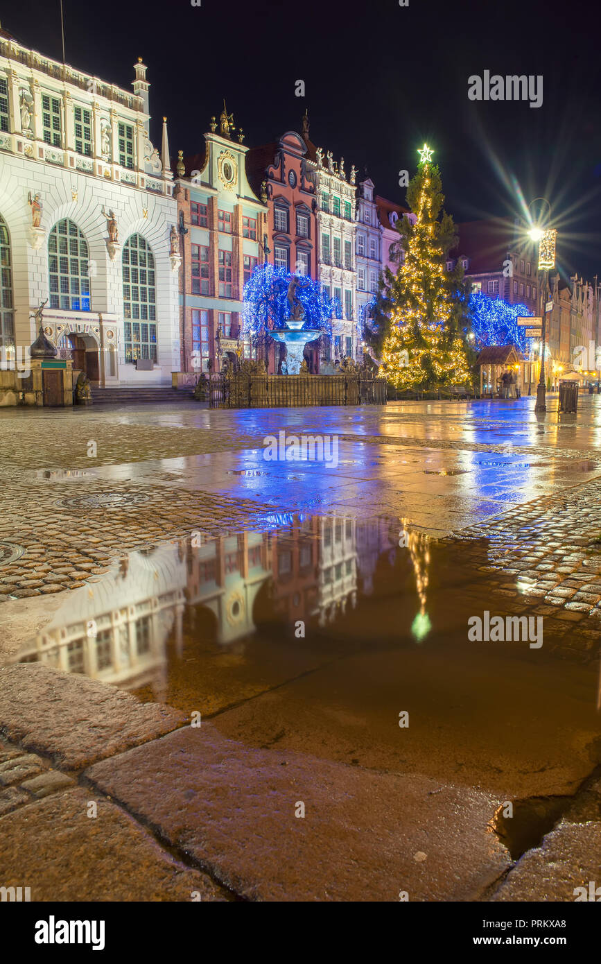 Gdansk di notte Foto Stock