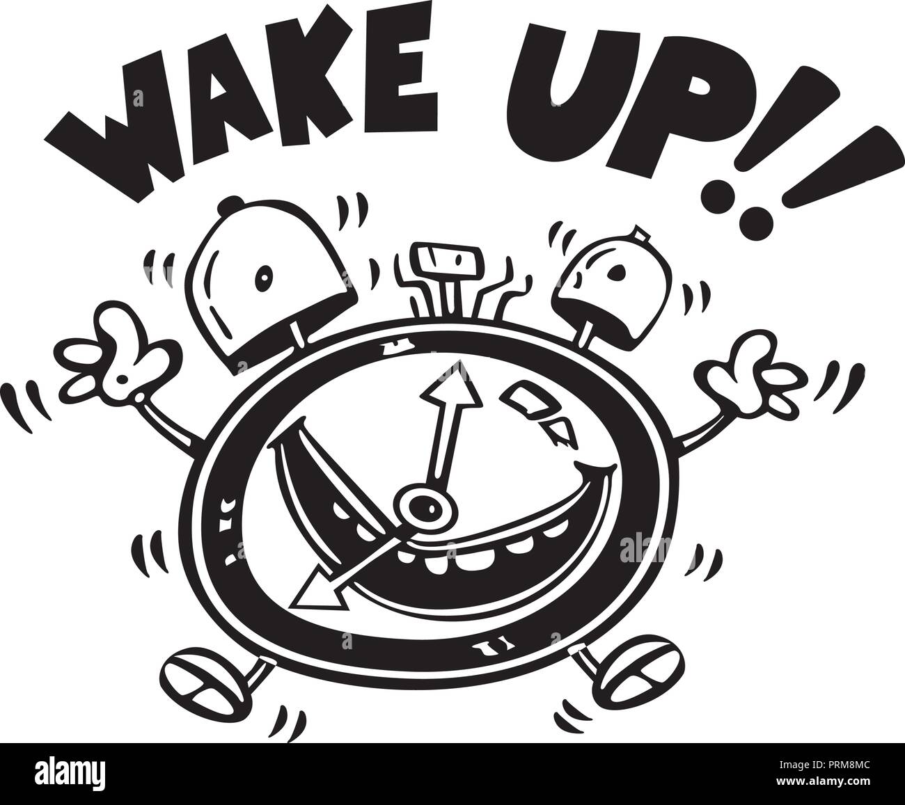 Sveglia con allarme cartoon illustrazione vettore Illustrazione Vettoriale