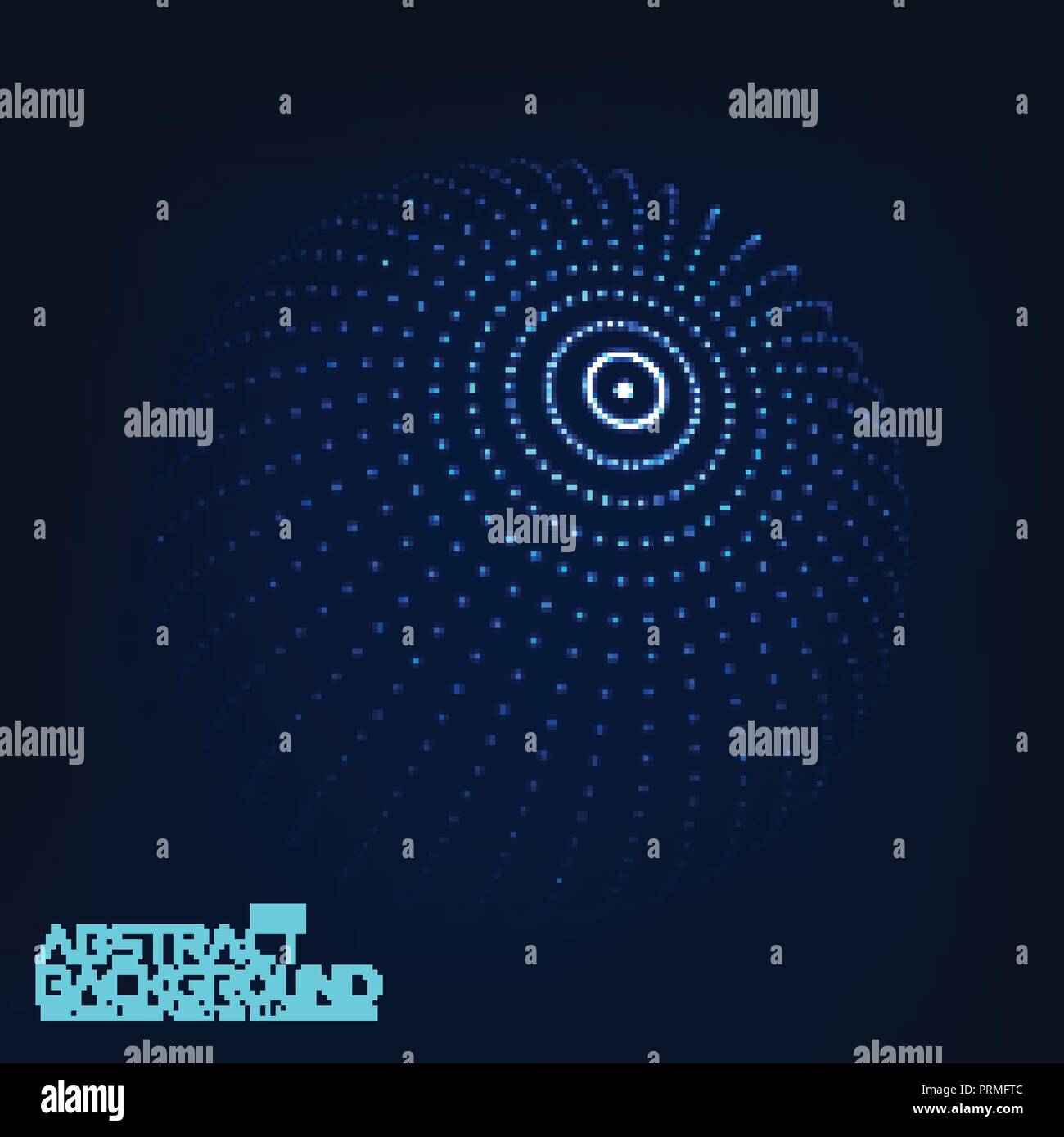 Abstract 3d illuminato Mesh distorta sfera . Insegna al neon . La tecnologia avveniristica elemento HUD . Elegante astratta sfera distrutta . Grande per la visualizzazione di dati . Illustrazione Vettoriale