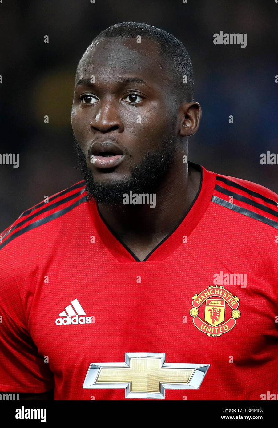 Romelu Lukaku di Manchester United si allinea prima della UEFA Champions League, partita del gruppo H a Old Trafford, Manchester. PREMERE ASSOCIAZIONE foto. Data immagine: Martedì 2 ottobre 2018. Vedi PA storia CALCIO uomo Utd. Il credito fotografico dovrebbe essere: Martin Rickett/PA Wire. Foto Stock