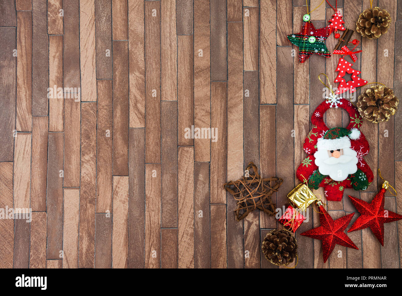 Buon Natale - Natale in legno decorazione di sfondo Foto Stock
