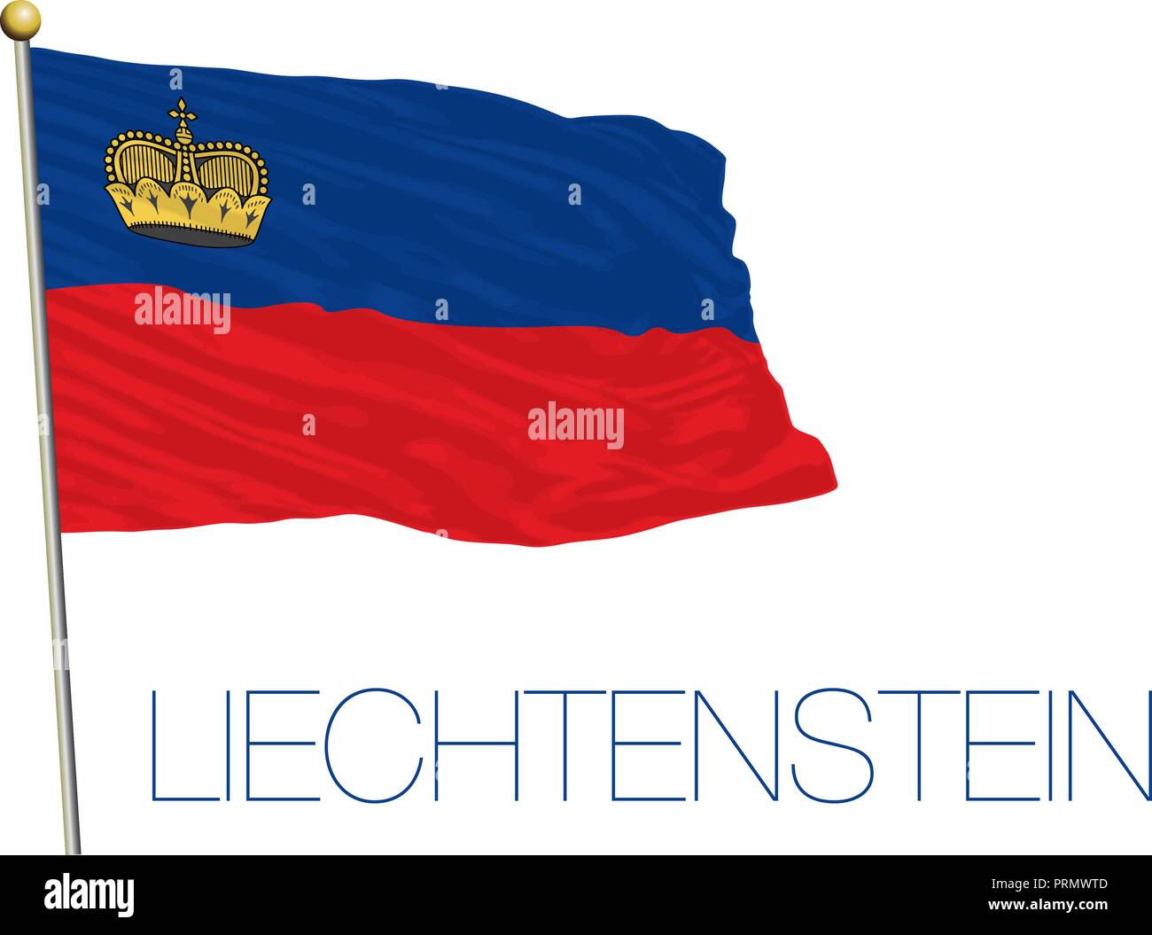 Il Liechtenstein bandiera ufficiale, illustrazione vettoriale Illustrazione Vettoriale