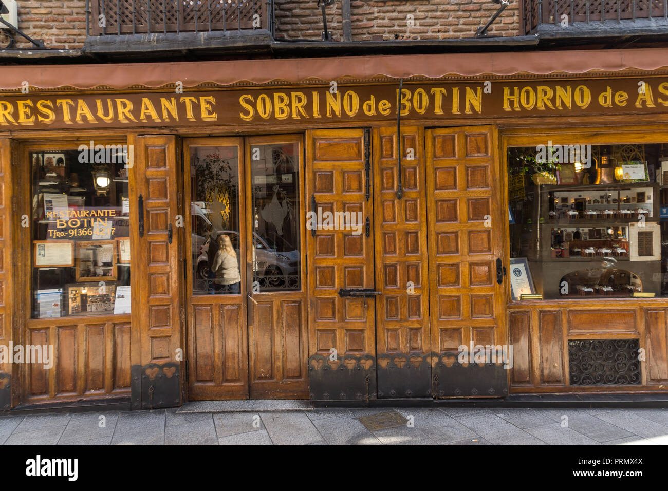 MADRID, Spagna - 23 gennaio 2018: facciata di Sobrino de Botin Ristorante nella città di Madrid, Spagna Foto Stock