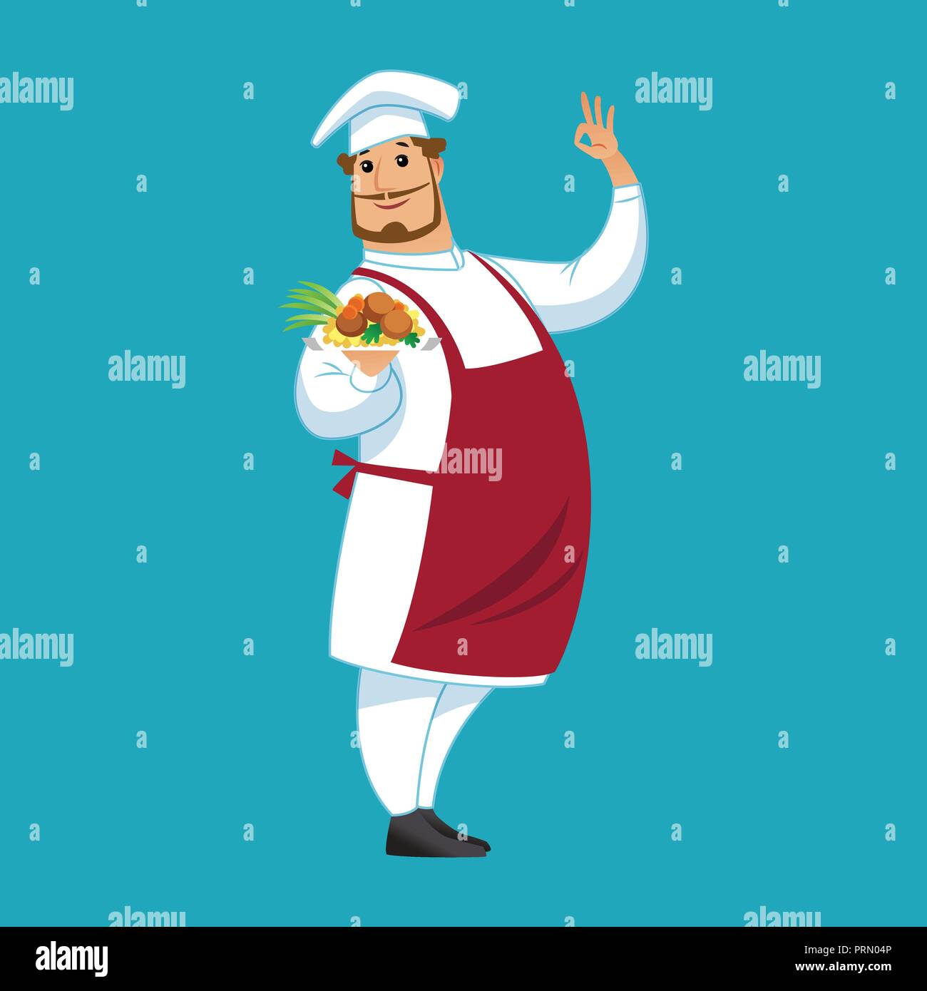 Lo chef divertente personaggio. Vettore isolato illustrazione. Illustrazione Vettoriale