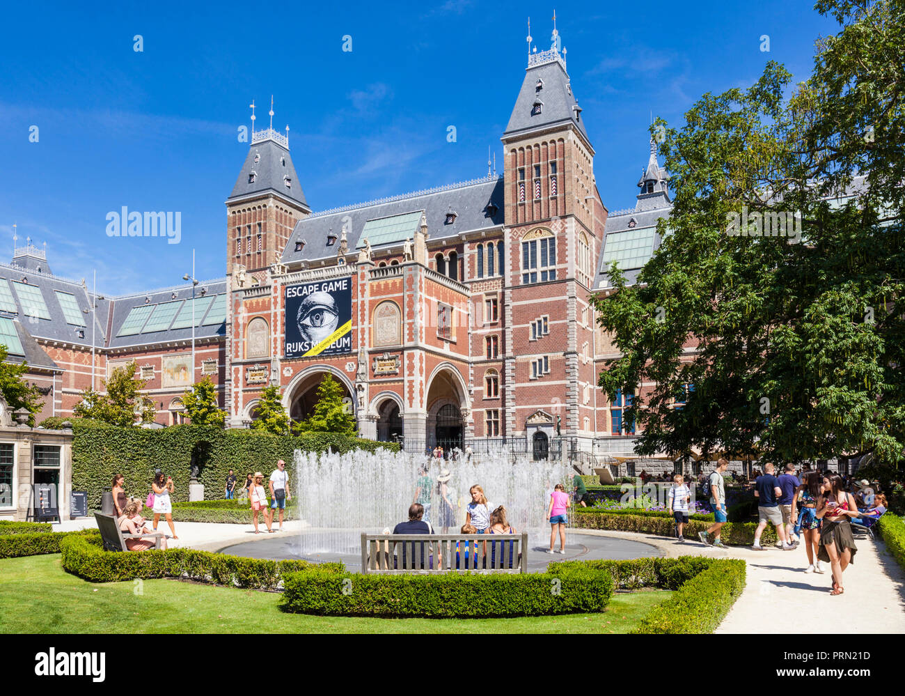 Amsterdam Rijksmuseum Amsterdam edificio del XIX secolo sede olandese capolavori di pittura e una vasta comunità raccolta d'arte Holland Olanda Foto Stock