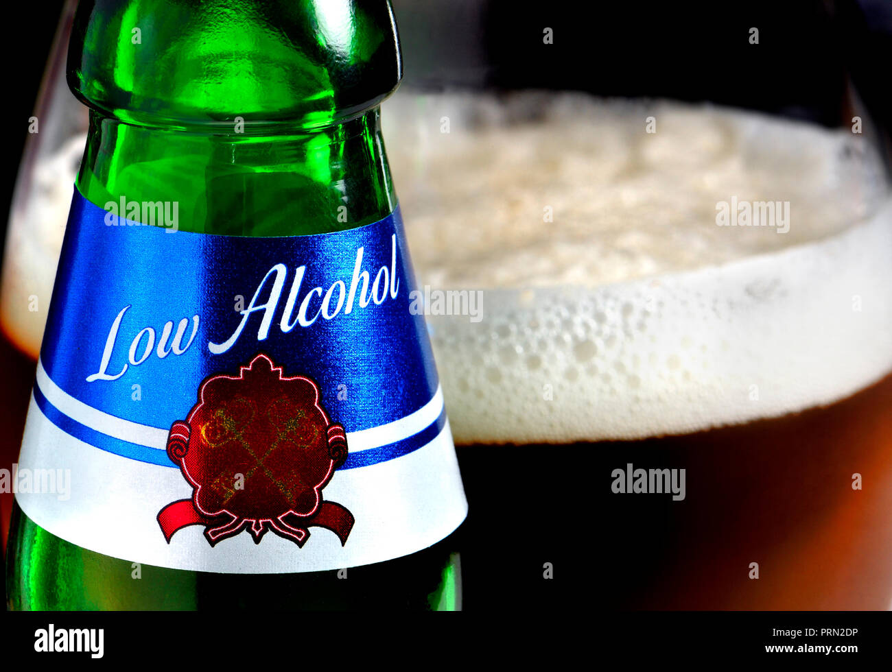 A basso tenore di alcol birra Foto Stock