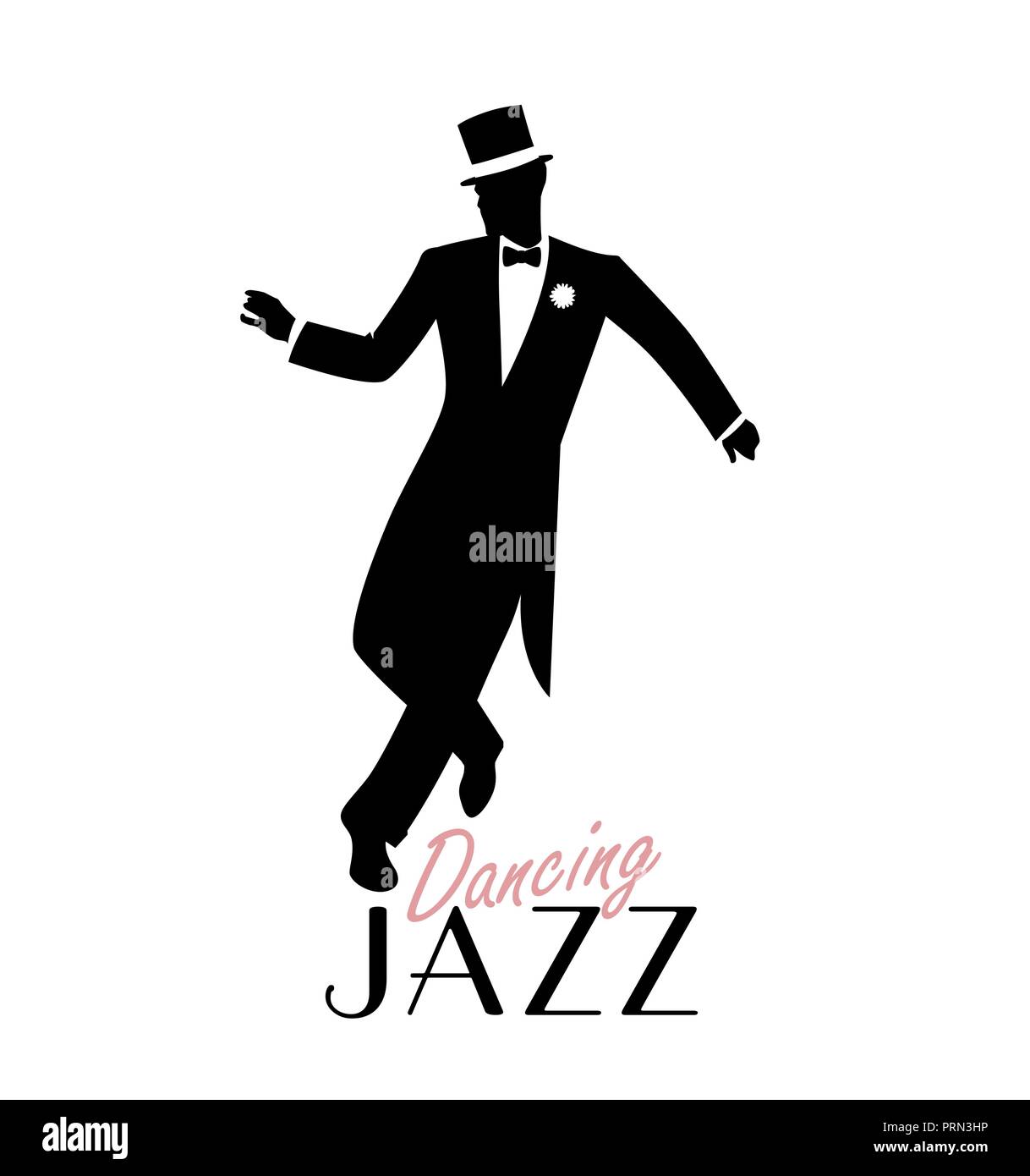 Uomo elegante indossa stile classico abbigliamento danza jazz. Illustrazione Vettoriale Illustrazione Vettoriale