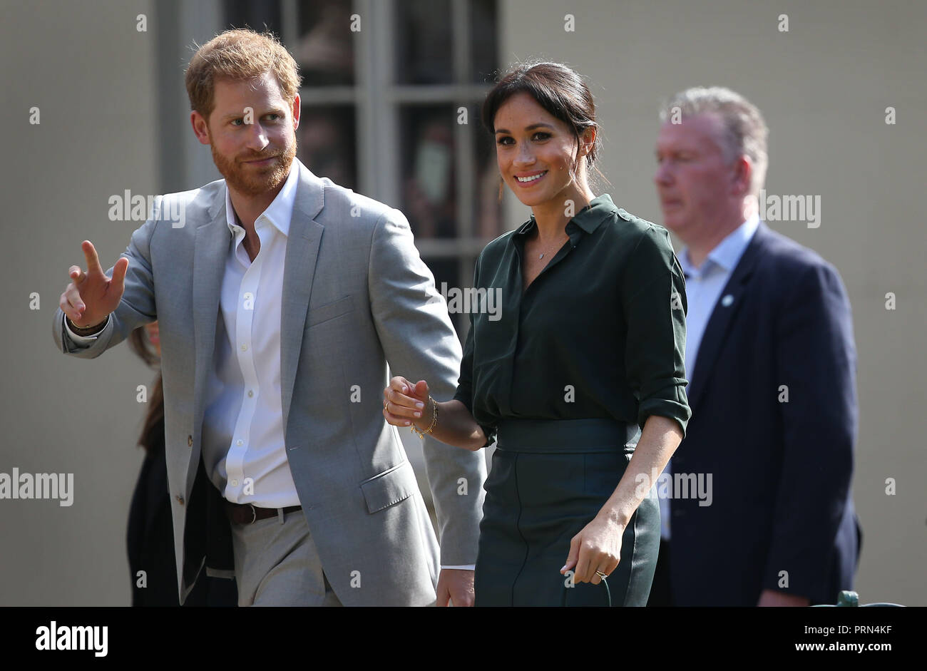 Brighton, Regno Unito, 3 ottobre 2018. Il Duca e la Duchessa di Sussex visita il Royal Pavilion in Brighton :Credit James Boardman/Alamy Live News Foto Stock