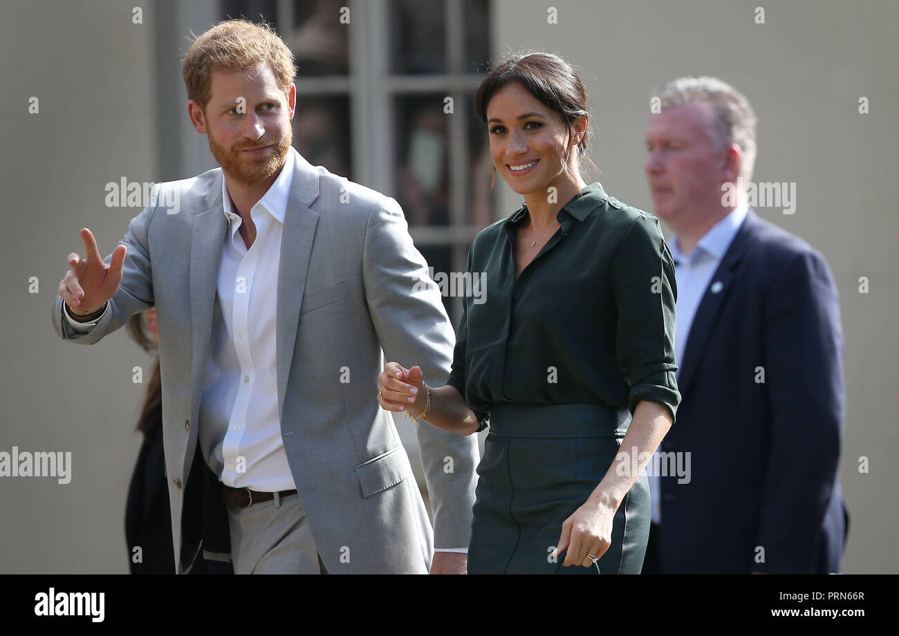 Brighton, Regno Unito, 3 ottobre 2018. Il Duca e la Duchessa di Sussex visita il Royal Pavilion in Brighton :Credit James Boardman/Alamy Live News Foto Stock