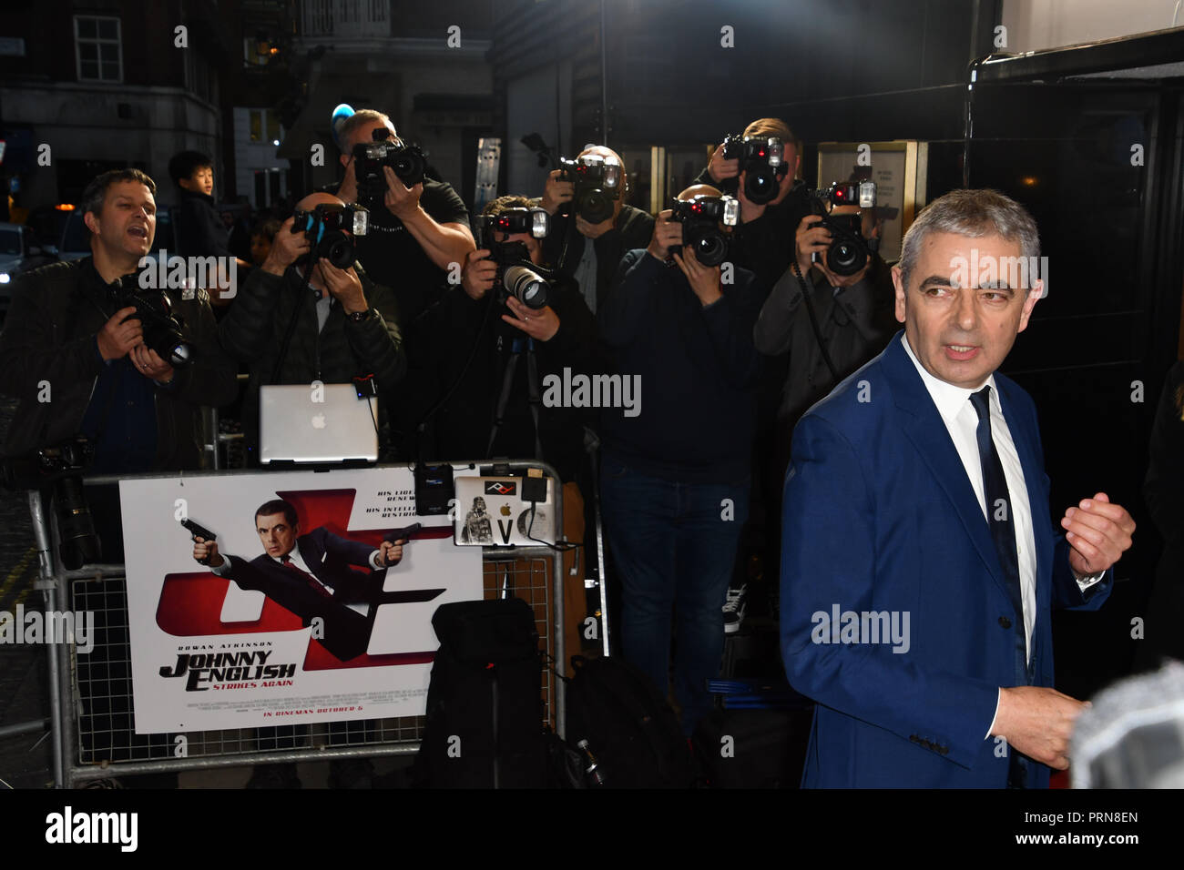 Londra, Regno Unito. 3° OTT 2018. Rowan Atkinson frequentare Johnny inglese colpisce ancora a CURZON Mayfair, Londra, Regno Unito. Il 3 ottobre 2018. Credito: Picture Capital/Alamy Live News Foto Stock