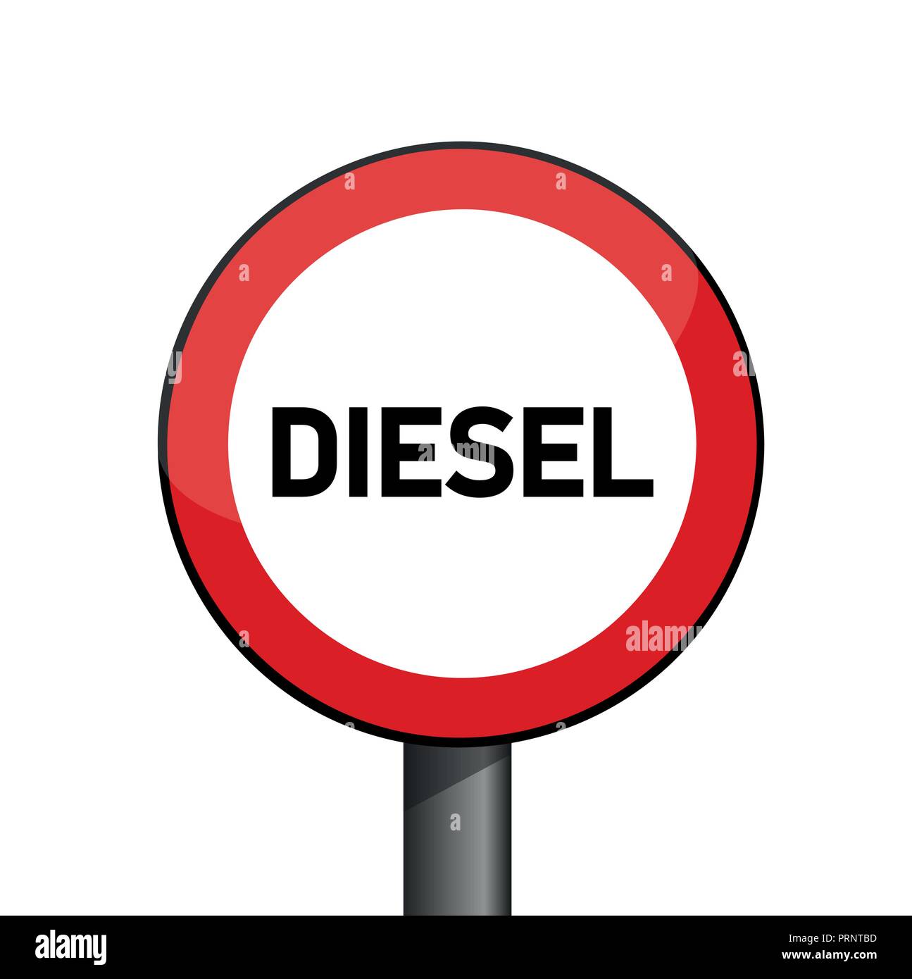 Vietato diesel semaforo rosso lo scandalo di emissione illustrazione vettoriale EPS10 Illustrazione Vettoriale