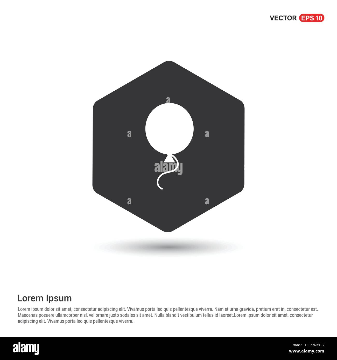 Icona di palloncino Hexa sfondo bianco modello icona - Free icona vettore Illustrazione Vettoriale
