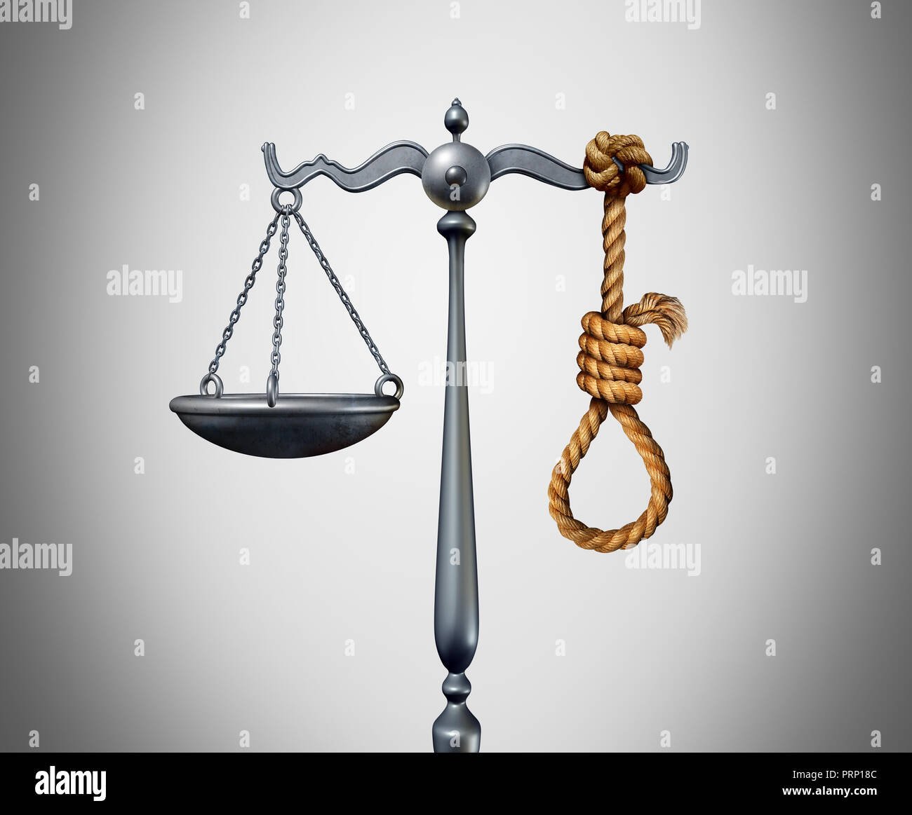 La pena di morte e della pena di morte come un criminale ucciso dal governo per il reato di omicidio con 3D'illustrazione degli elementi. Foto Stock