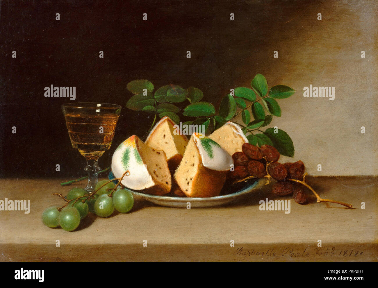 Ancora in vita con torta - Raphaelle Peale (1818) Foto Stock