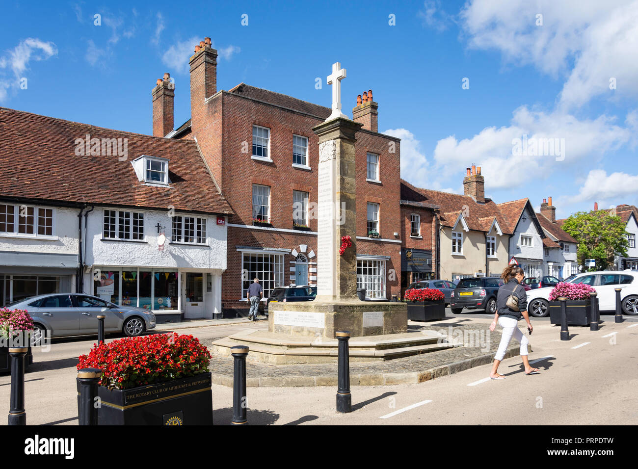 War Memorial, Church Hill, Midhurst, West Sussex, in Inghilterra, Regno Unito Foto Stock