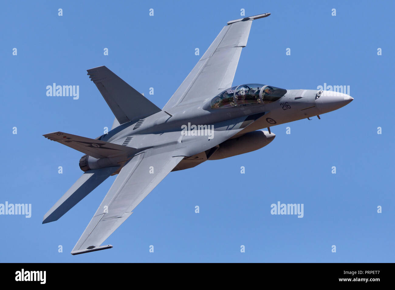 Royal Australian Air Force (RAAF) Boeing F/A-18F Super Hornet multirole fighter aircraft un44-216 basato a RAAF Amberley nel Queensland. Foto Stock