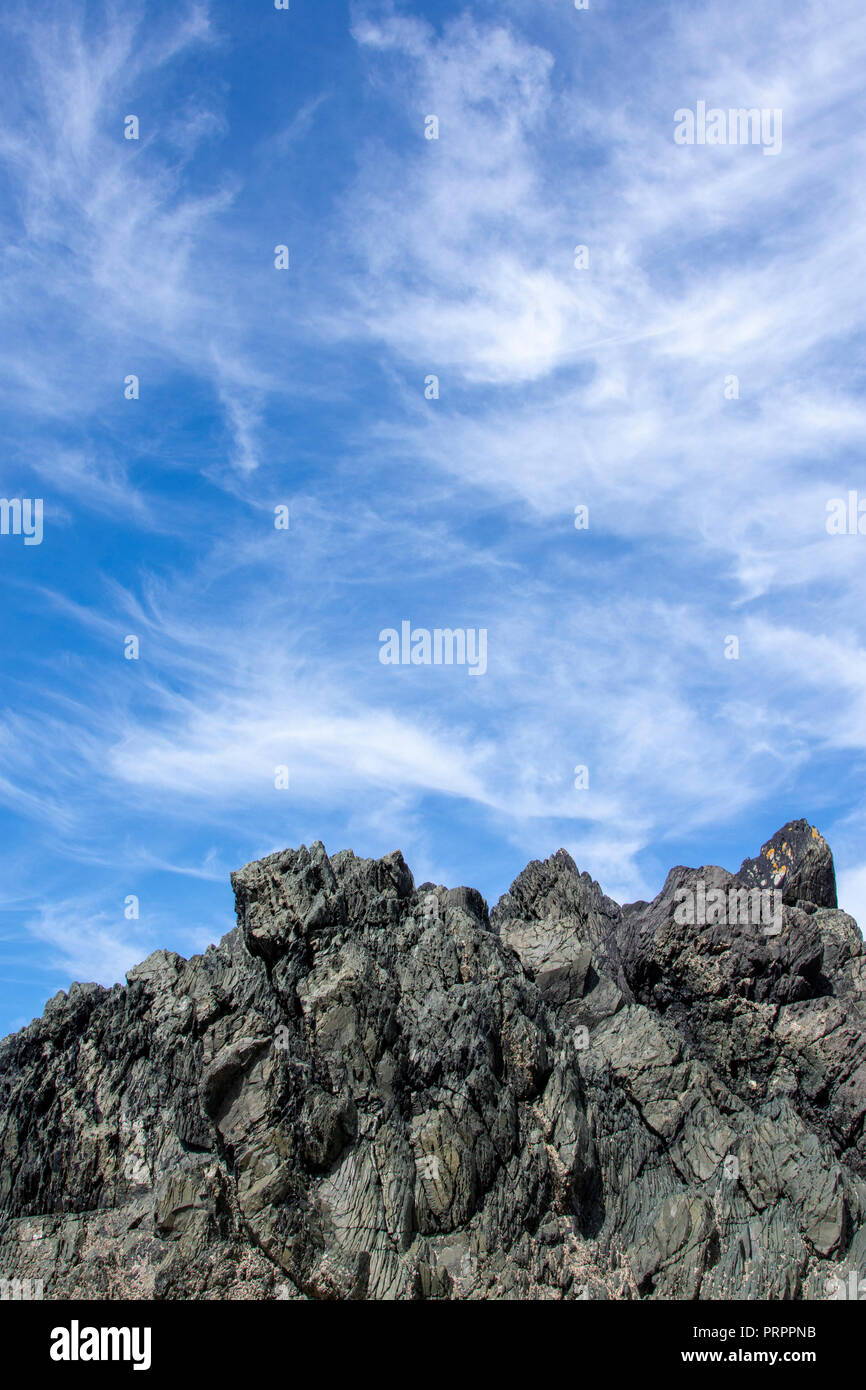 Cuscino di lava formazioni rocciose, Llanndywn Bay, Anglesey Foto Stock