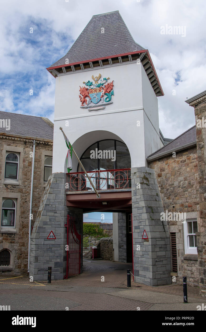 Gwynedd Ufficio del Consiglio Edificio Ingresso, Caernarfon Foto Stock