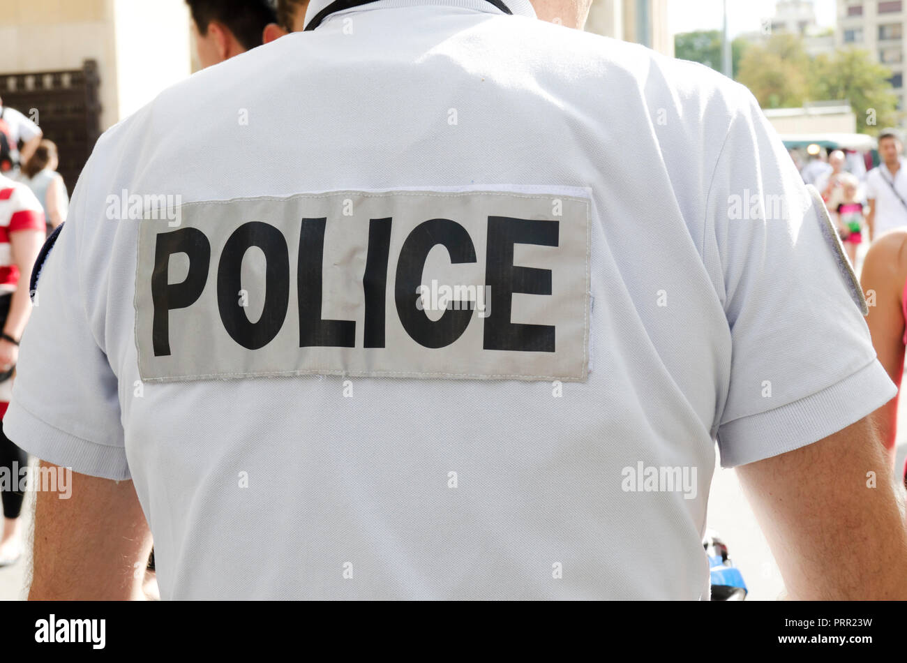 Poliziotto in strada Foto Stock