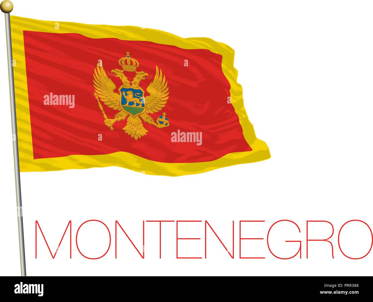 Montenegro, Crna-Gora bandiera ufficiale, illustrazione vettoriale Illustrazione Vettoriale