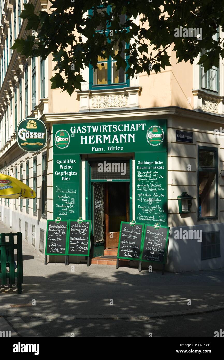 Wien, Garbergasse, Gasthaus Hermann Foto Stock