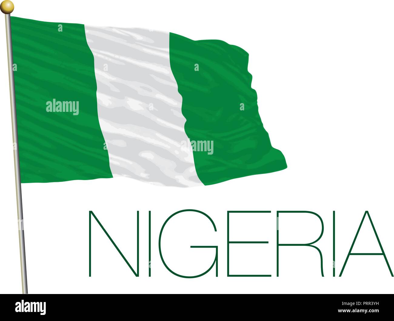 Nigeria bandiera ufficiale, illustrazione vettoriale Illustrazione Vettoriale