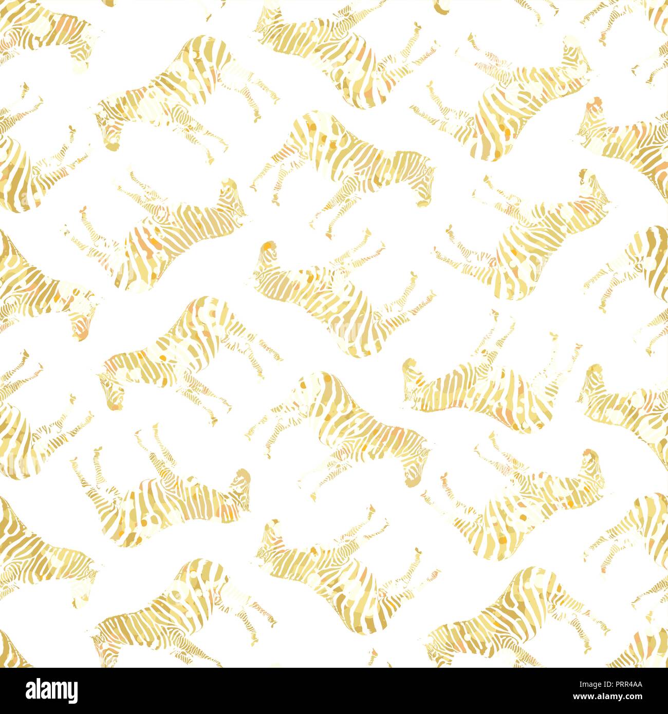 Il Golden zebre come vettore di Seamless sfondo. Illustrazione Vettoriale