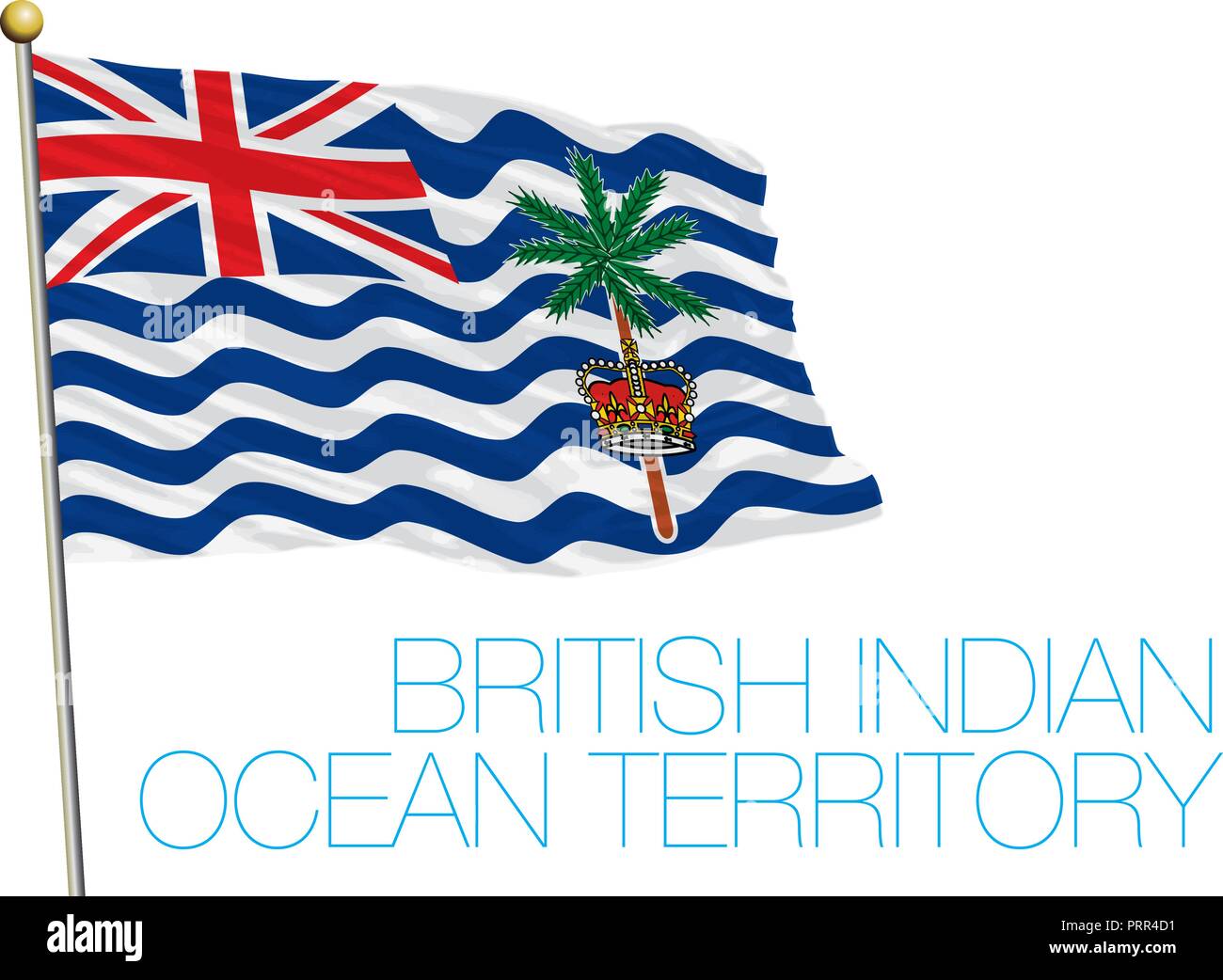 Territorio britannico dell'Oceano Indiano bandiera ufficiale, illustrazione vettoriale Illustrazione Vettoriale