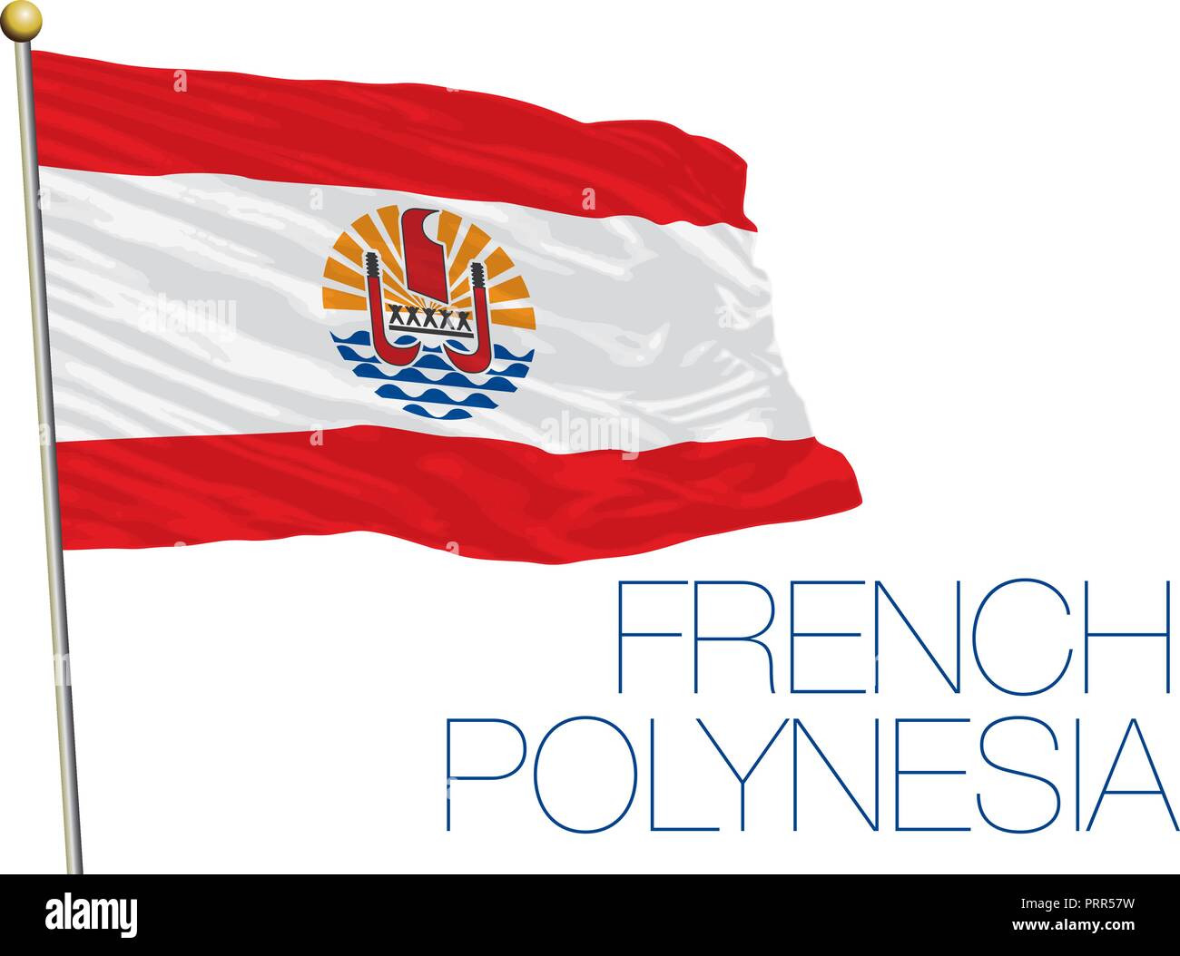 Polinesia francese bandiera ufficiale, Francia, illustrazione vettoriale Illustrazione Vettoriale