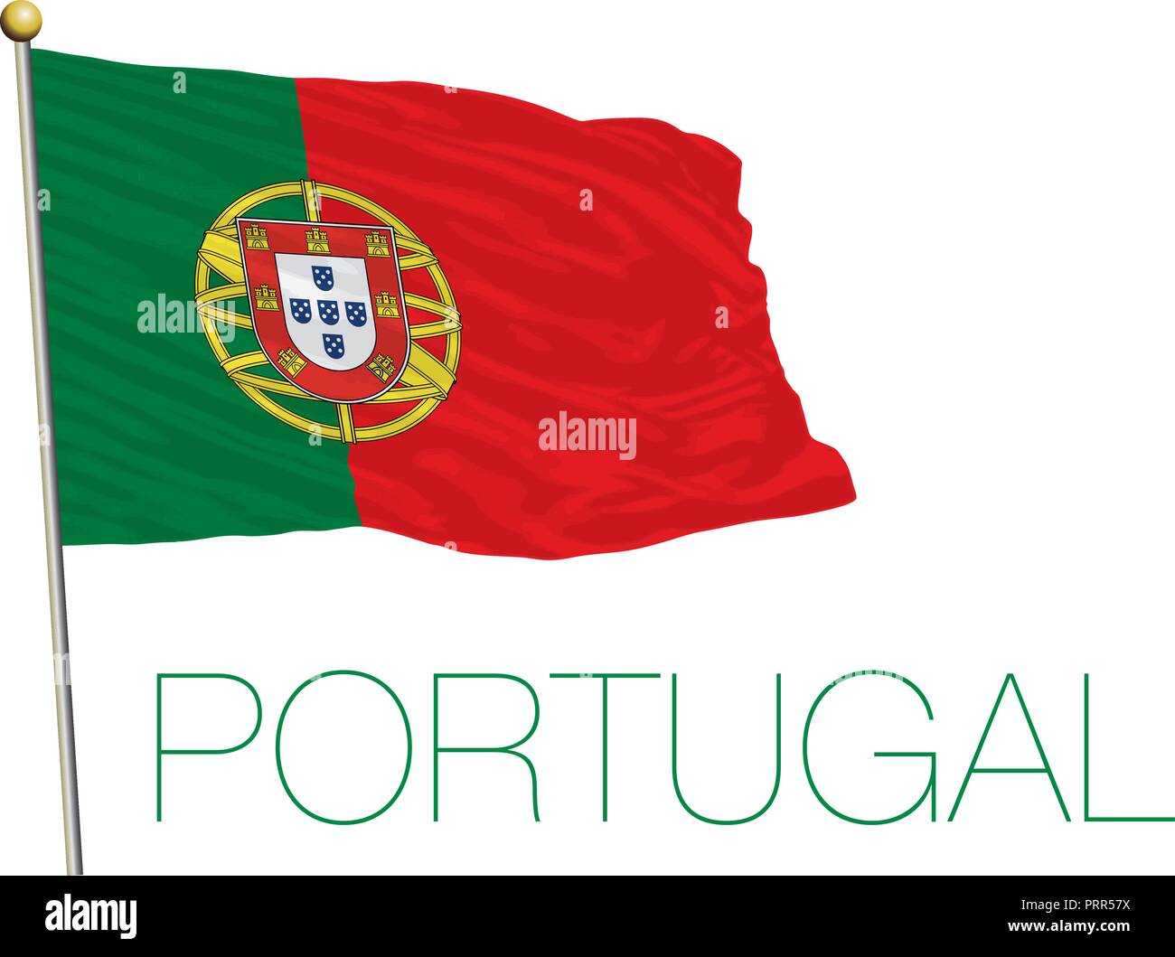 Il Portogallo bandiera ufficiale, illustrazione vettoriale Illustrazione Vettoriale