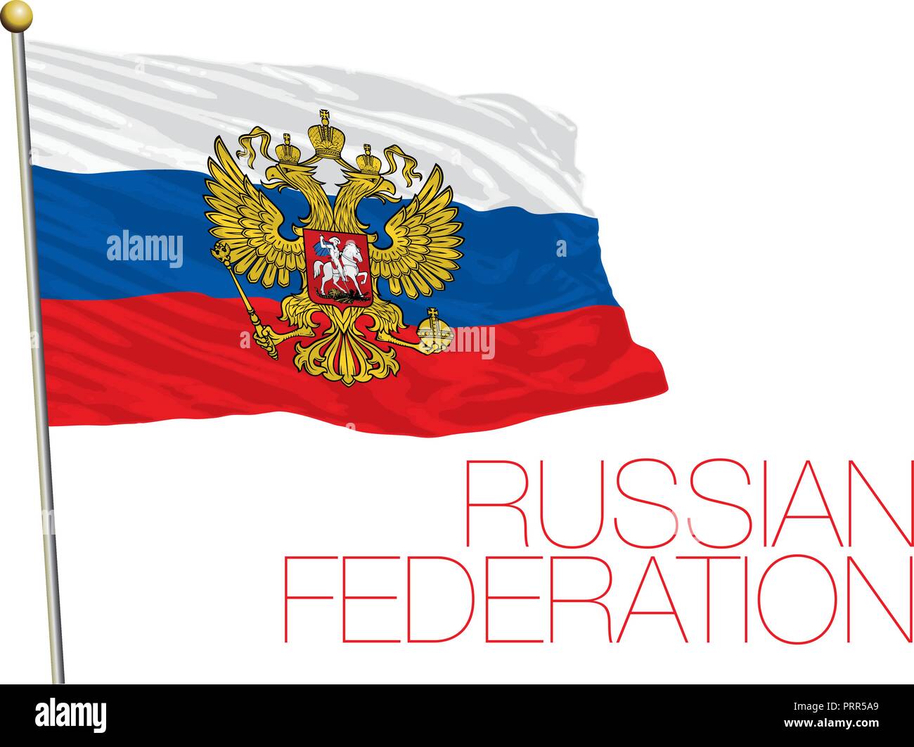 Federazione Russia bandiera ufficiale, illustrazione vettoriale Illustrazione Vettoriale