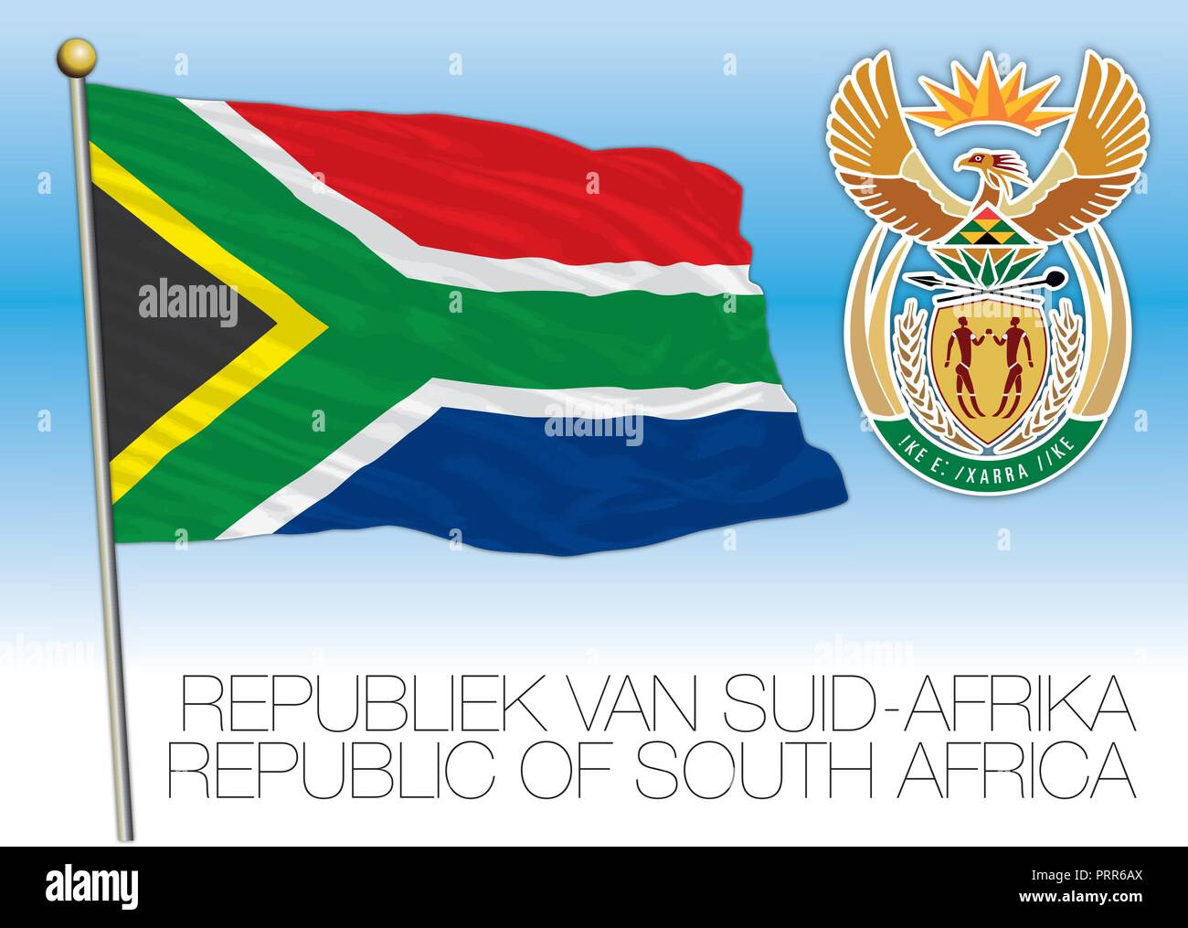 Sud Africa bandiera ufficiale, illustrazione vettoriale Illustrazione Vettoriale
