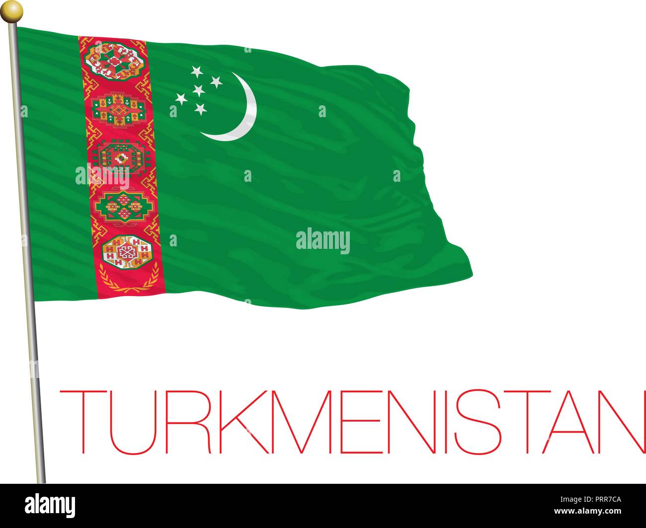 Bandiera della mappa del turkmenistan Immagini Vettoriali Stock Alamy